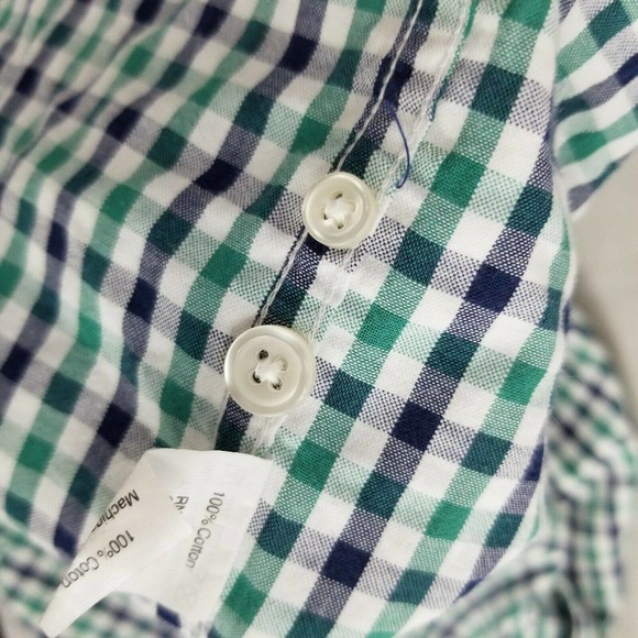 J. Crew Mens XL Green White Blue Regular Slim Fit Casual Shirt Check Button Down - Picture 11 of 11